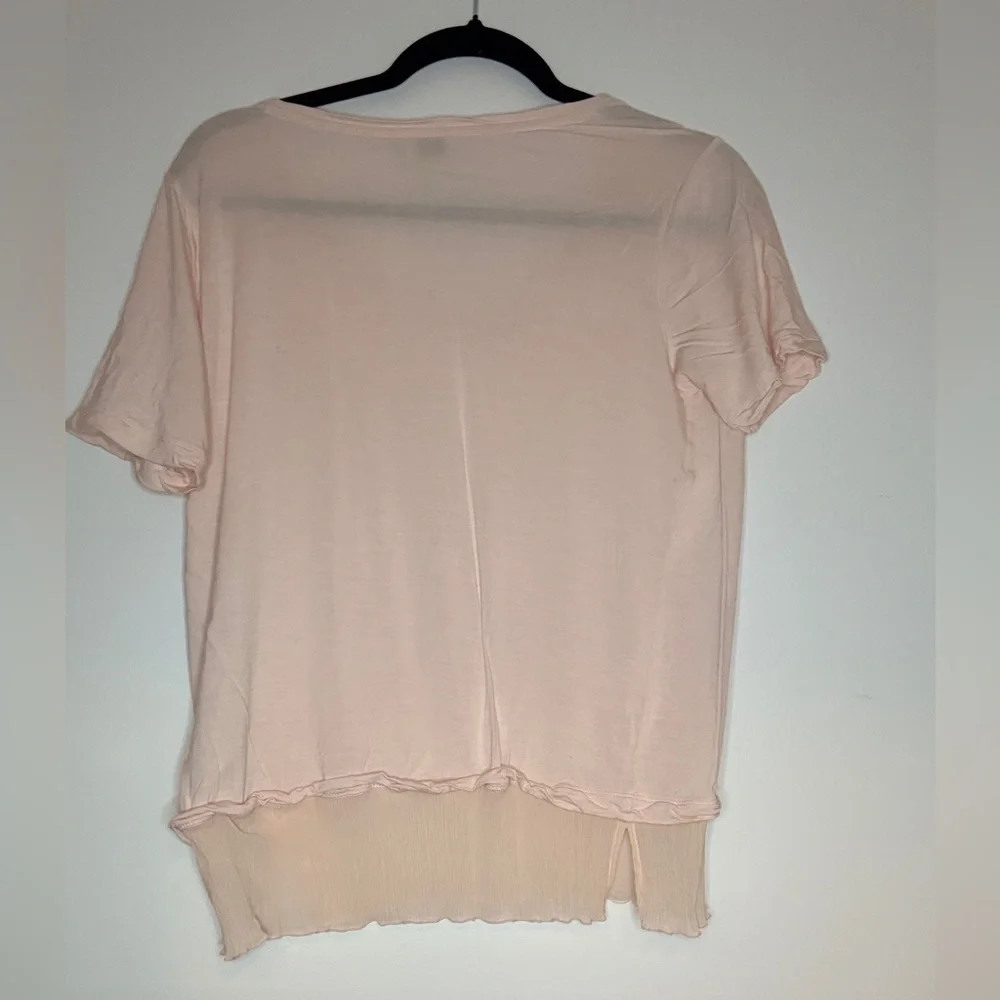 Vince Light Pink Layered Short Sleeve Top Size Medium